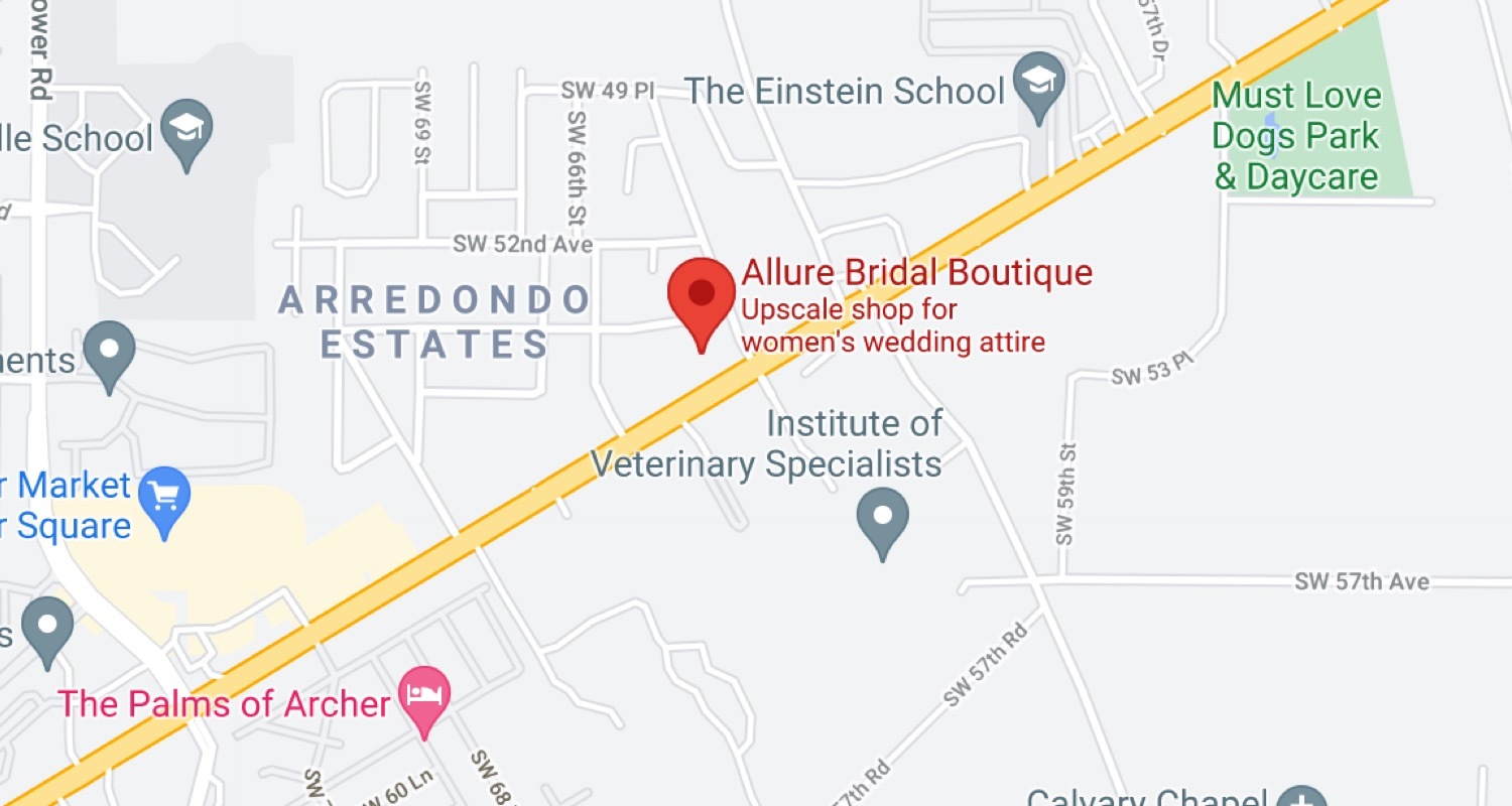 Allure Bridal Boutique map. Mobile image.